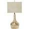 Broderick Brushed Gold Over White Ceramic Table Lamp