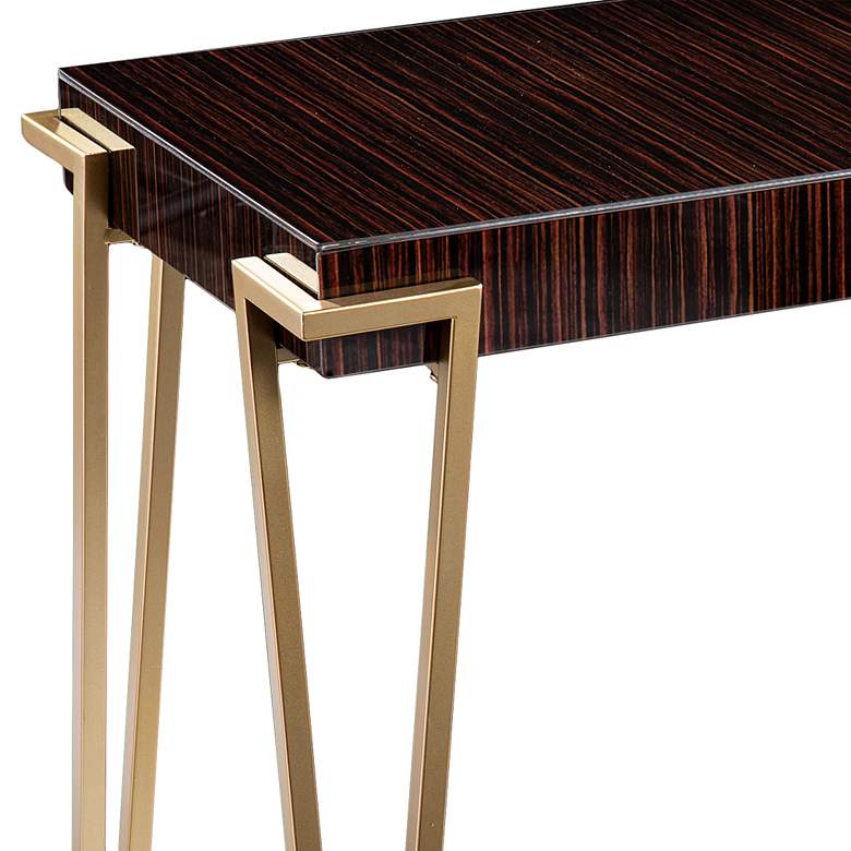 Image 3 Brodkirk 40" Wide Brown and Gold Rectangular Console Table more views