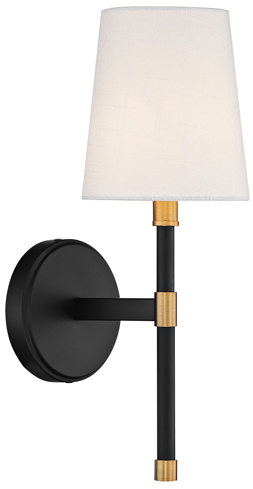 Image 5 Brody 1-Light Wall Sconce in Matte Black with Warm Brass Accents more views