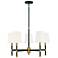 Brody 28" Wide Matte Black Warm Brass 5-Light Chandelier