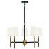 Brody 28" Wide Matte Black Warm Brass 5-Light Chandelier