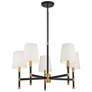 3_Brody 28" Wide Matte Black Warm Brass 5-Light Chandelier more views
