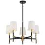 4_Brody 28" Wide Matte Black Warm Brass 5-Light Chandelier more views