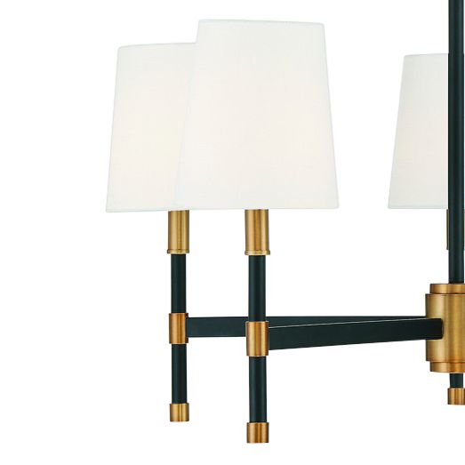 Image 2 Brody 5-Light Chandelier in Matte Black with Warm Brass Accents more views