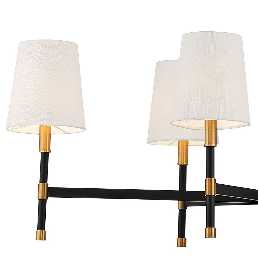 Image 3 Brody 6-Light Linear Chandelier in Matte Black with Warm Brass Accents more views
