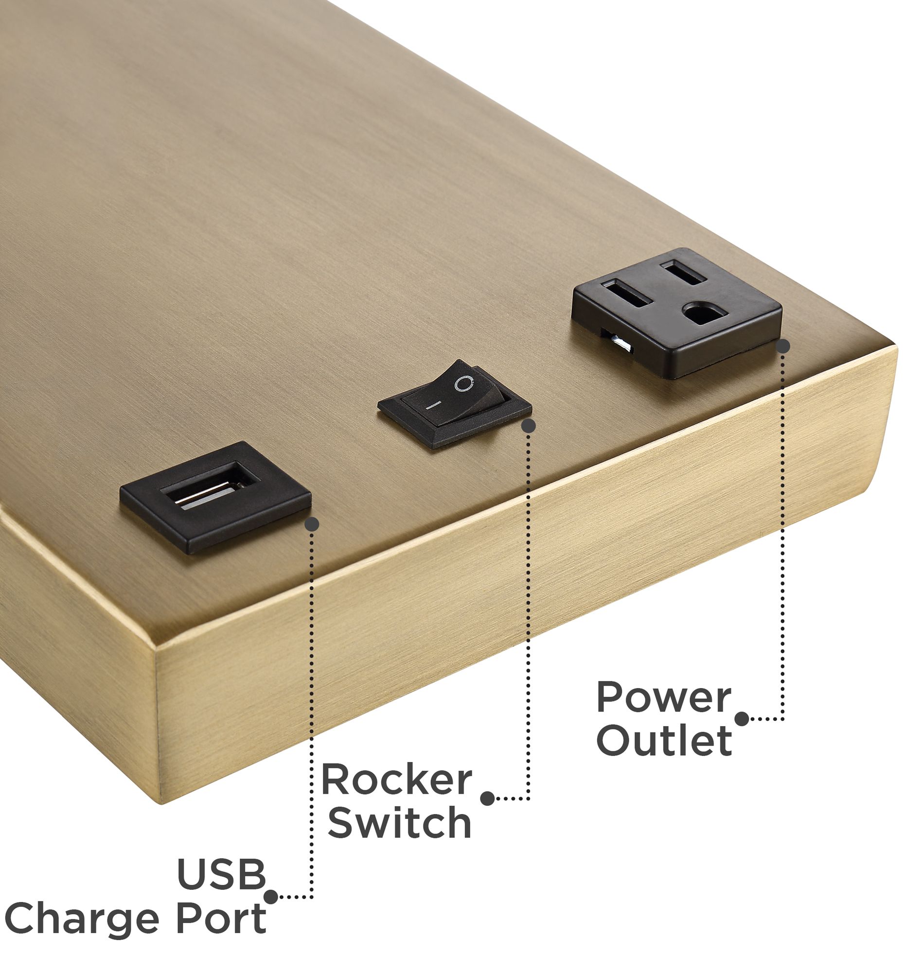 desk lamp with usb and outlet