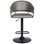 4_Brody Black Faux Leather Swivel Adjustable Stool more views