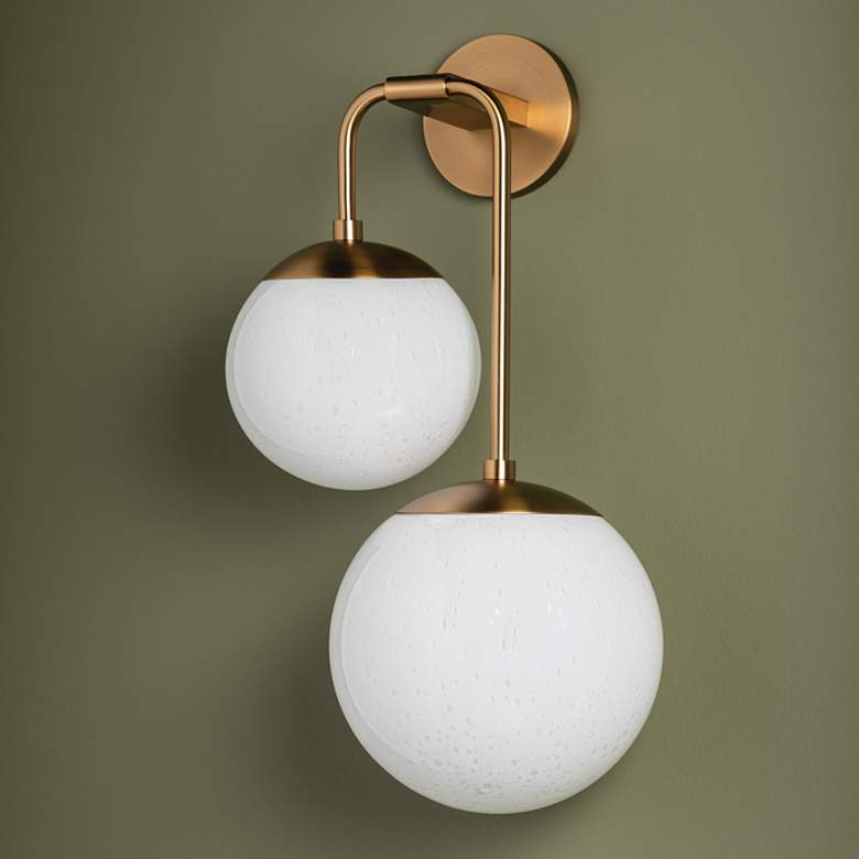 Image 1 Brogan 22 1/4" High Patina Brass 2-Light Wall Sconce