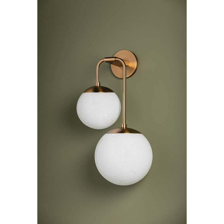 Image 3 Brogan 22 1/4" High Patina Brass 2-Light Wall Sconce more views