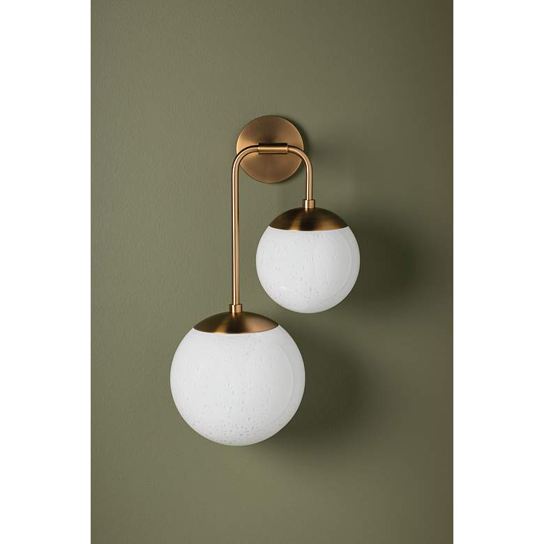 Image 6 Brogan 22 1/4" High Patina Brass 2-Light Wall Sconce more views