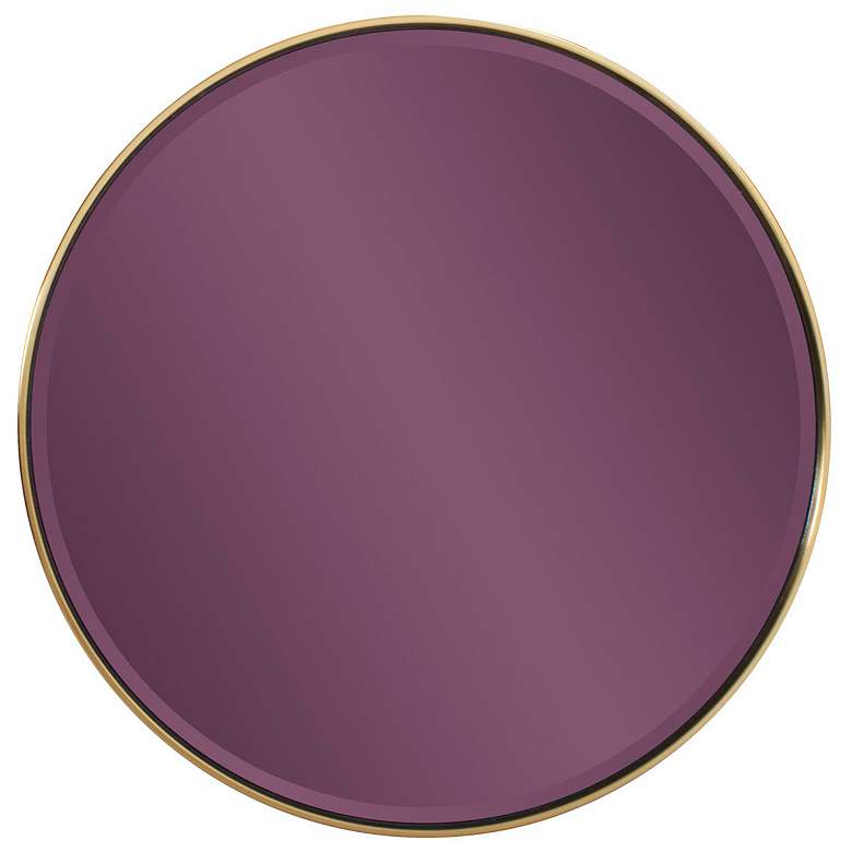Image 1 Broidy Gold 18" x 18" Decorative Wall Mirror w/ Purple Glass