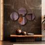 3_Broidy Gold 18" x 18" Decorative Wall Mirror w/ Purple Glass more views