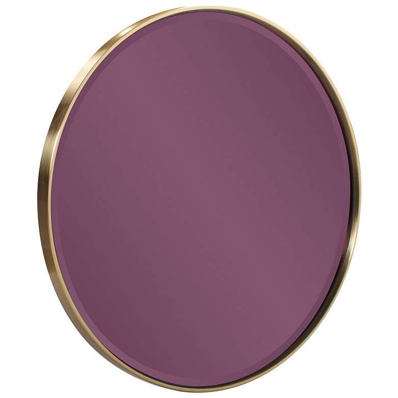 Image 4 Broidy Gold 18" x 18" Decorative Wall Mirror w/ Purple Glass more views