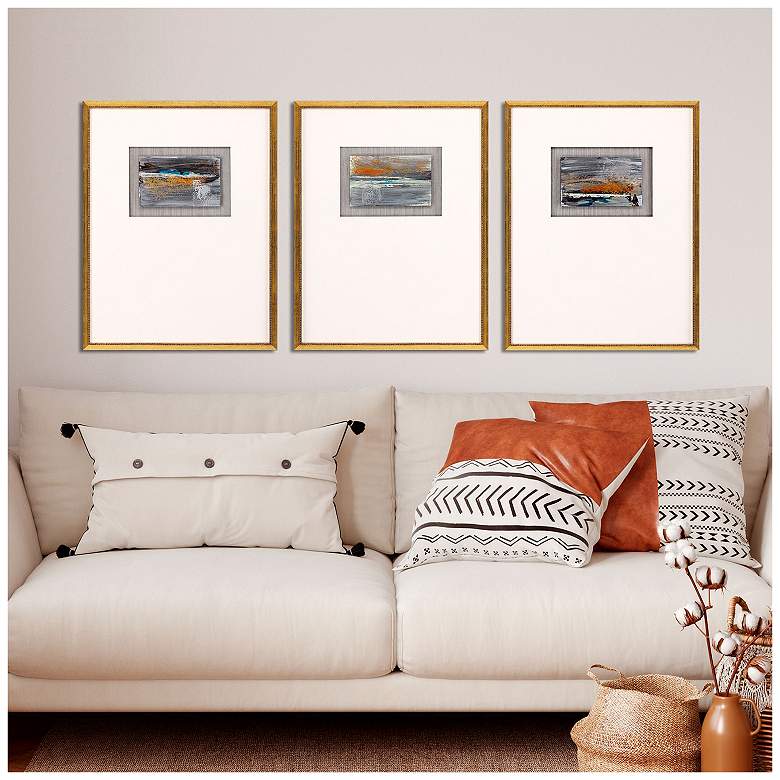 Image 4 Broken Landscape II 19"W x 25"H Framed Art Set of 3 more views
