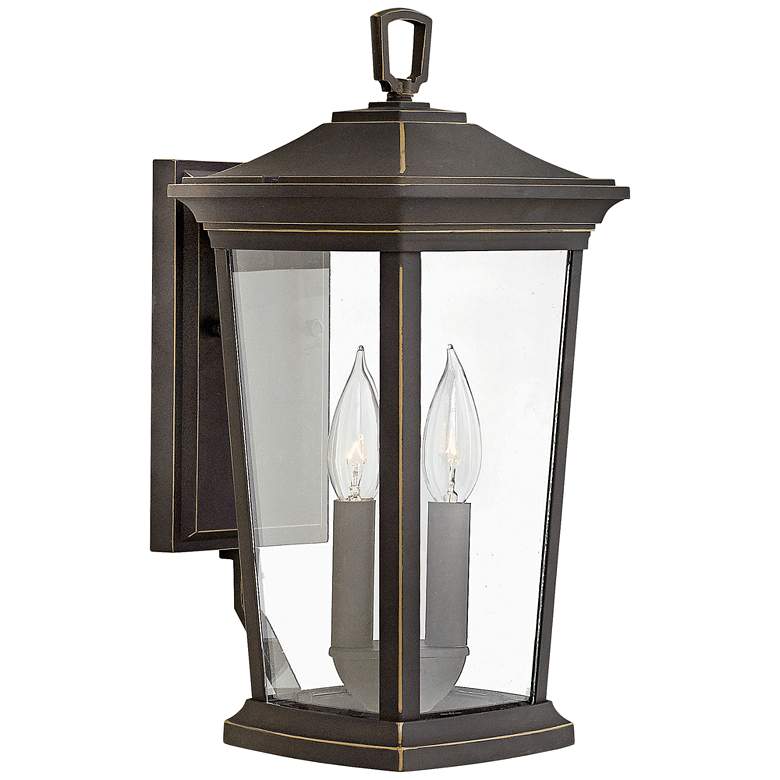 Image 1 Bromley 15 1/4 inch High Clear Glass Oil Rubbed Bronze Outdoor Wall Light