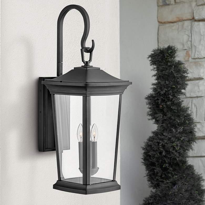 Image 1 Bromley 30" High Museum Black 3-Light LED Outdoor Wall Light