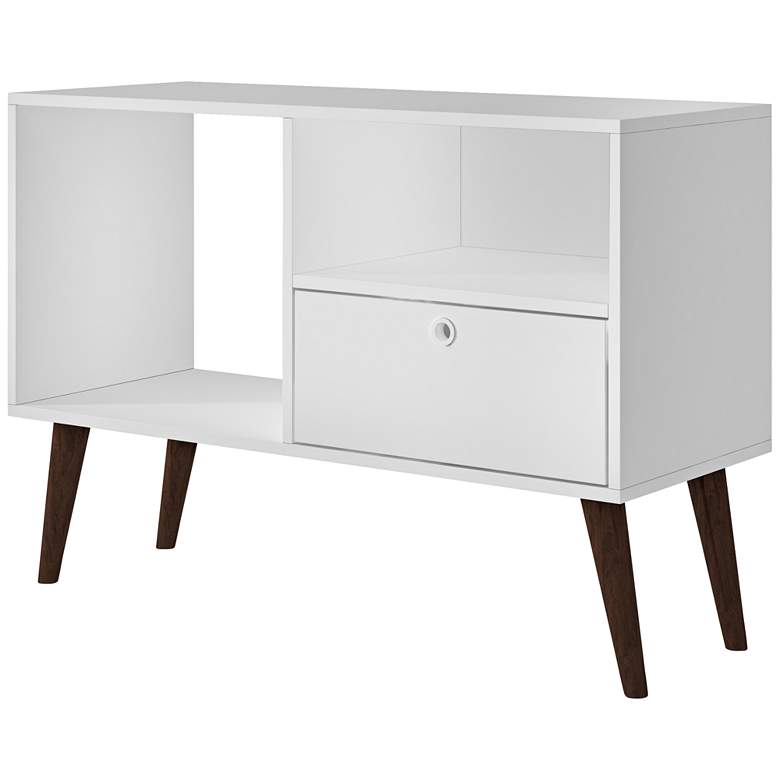 Image 1 Bromma 35 1/2 inch Wide White Matte Wood 1-Drawer TV Stand