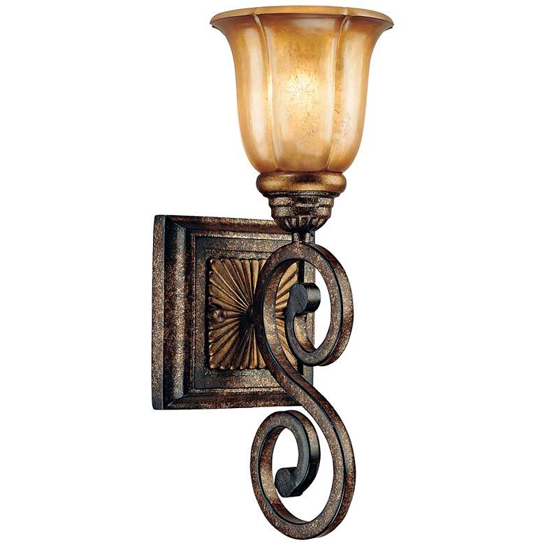 Image 1 Brompton Collection 15 1/4 inch High Bronze Wall Sconce