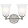 Bronson 13.25" Wide 2-Light Brushed Nickel Transitional Vanity Light B