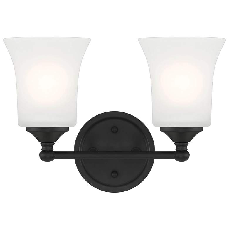 Image 1 Bronson 13.25" Wide 2-Light Matte Black Transitional Vanity Light Bar