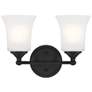 2_Bronson 13.25" Wide 2-Light Matte Black Transitional Vanity Light Bar