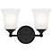 Bronson 13.25" Wide 2-Light Matte Black Transitional Vanity Light Bar