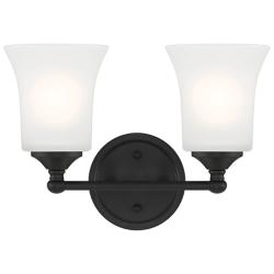 Bronson 13.25" Wide 2-Light Matte Black Transitional Vanity Light Bar