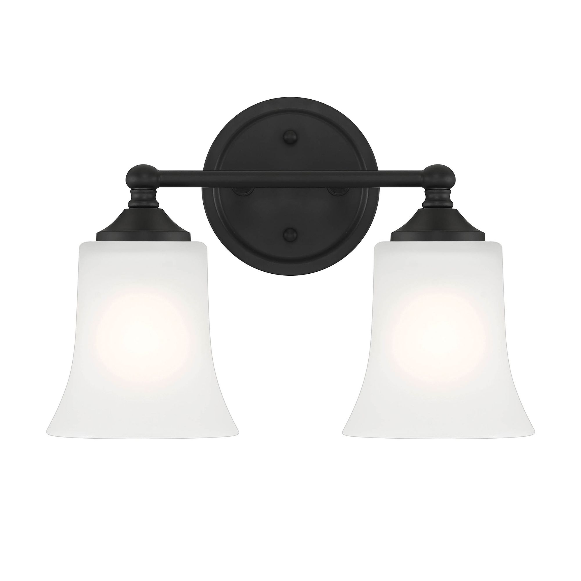 Image 3 Bronson 13.25" Wide 2-Light Matte Black Transitional Vanity Light Bar more views