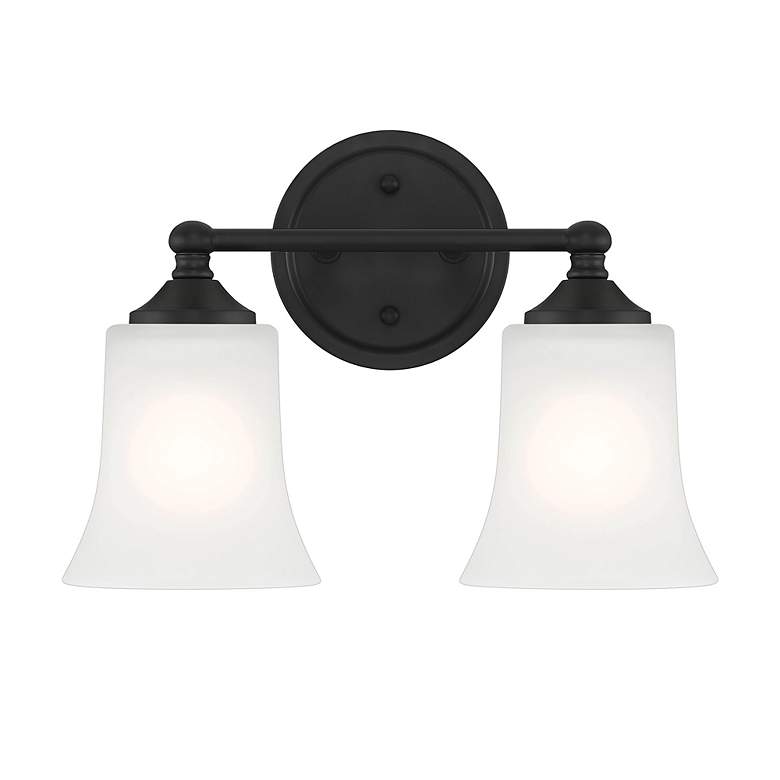 Image 3 Bronson 13.25" Wide 2-Light Matte Black Transitional Vanity Light Bar more views