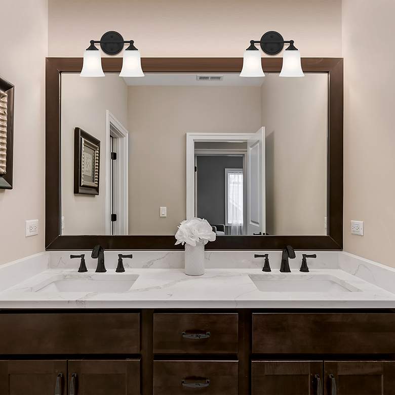 Image 4 Bronson 13.25" Wide 2-Light Matte Black Transitional Vanity Light Bar more views