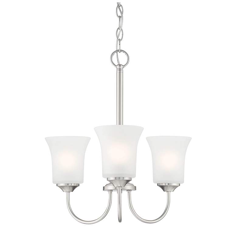 Image 1 Bronson 18" Wide Brushed Nickel 3 Light Chandelier