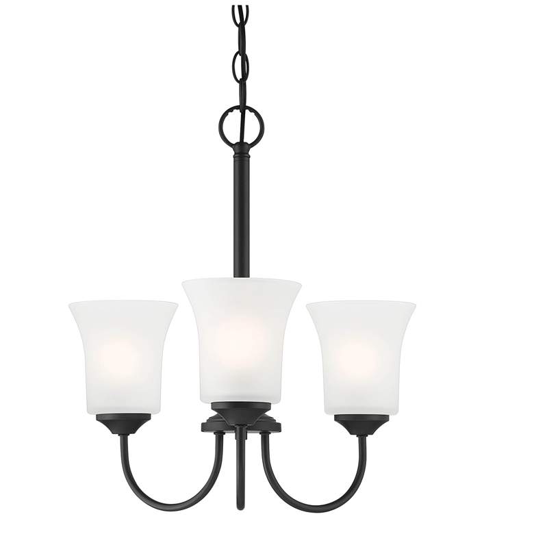 Image 1 Bronson 18" Wide Matte Black 3 Light Chandelier
