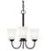 Bronson 18" Wide Matte Black 3 Light Chandelier