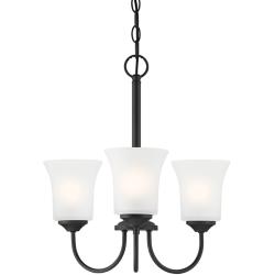 Bronson 18" Wide Matte Black 3 Light Chandelier