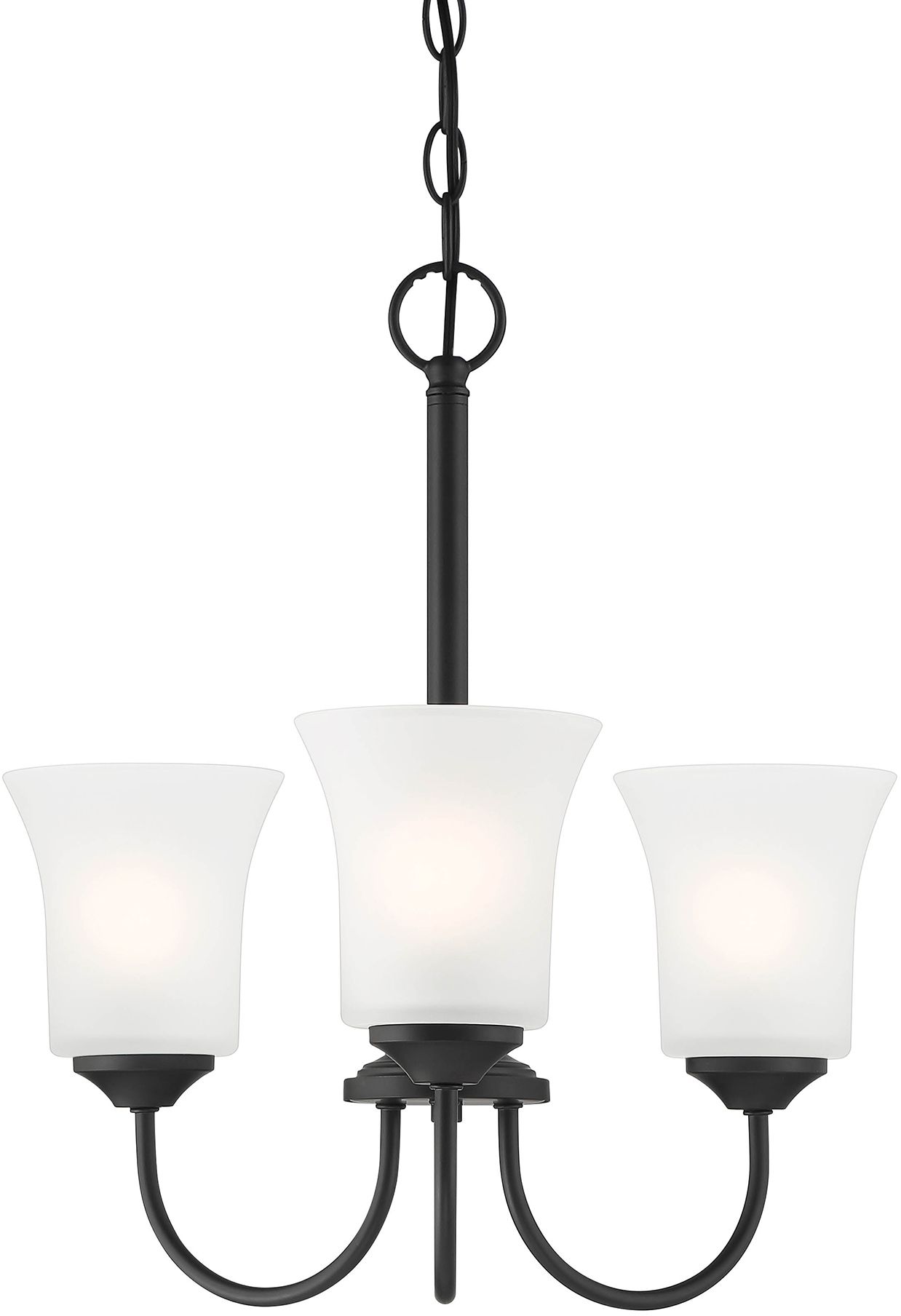 Bronson 18" Wide Matte Black 3 Light Chandelier Image 2