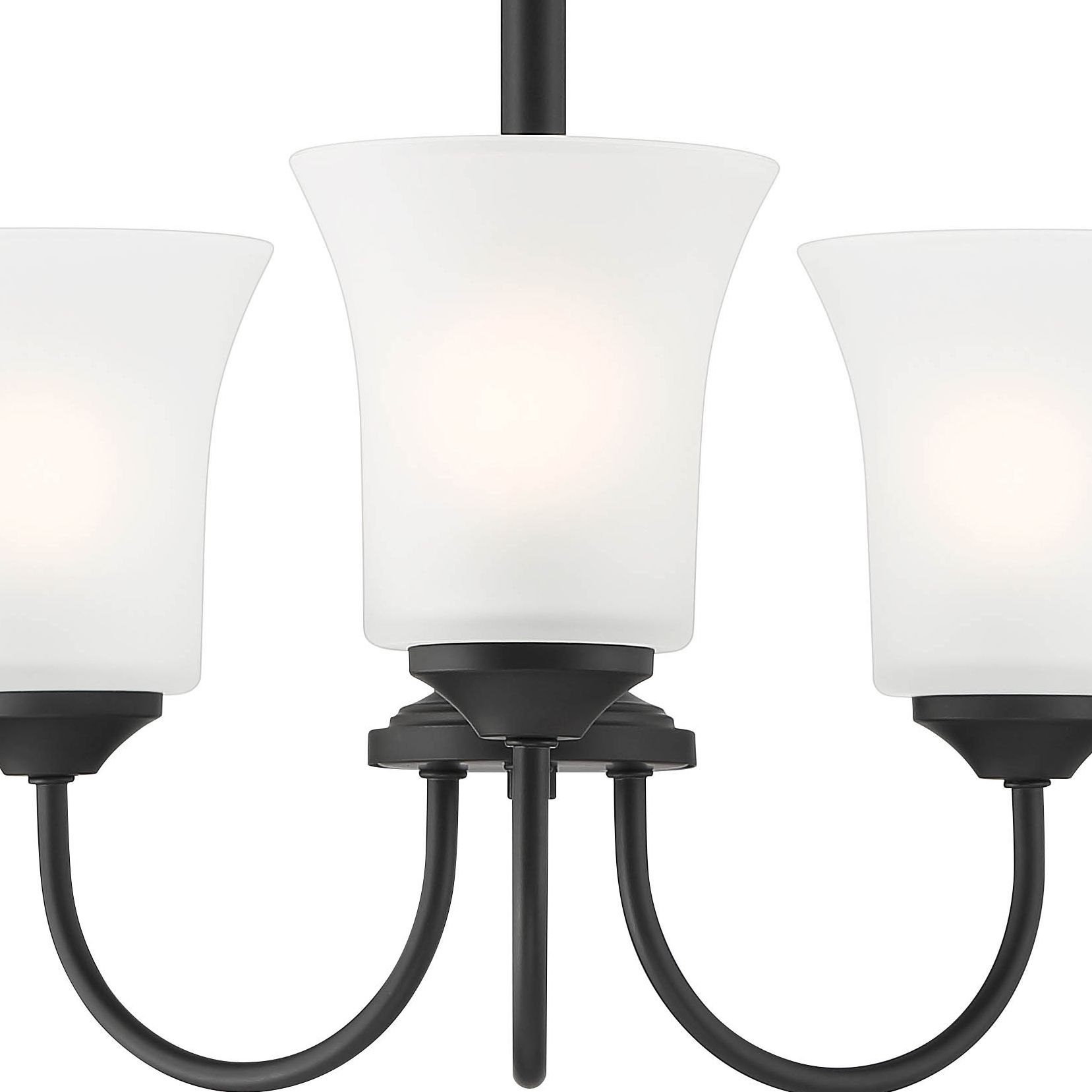 Bronson 18" Wide Matte Black 3 Light Chandelier Image 3