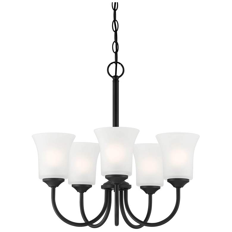 Image 1 Bronson 20.25" Wide Matte Black 5 Light Chandelier