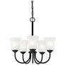 2_Bronson 20.25" Wide Matte Black 5 Light Chandelier