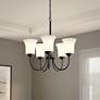 1_Bronson 20.25" Wide Matte Black 5 Light Chandelier