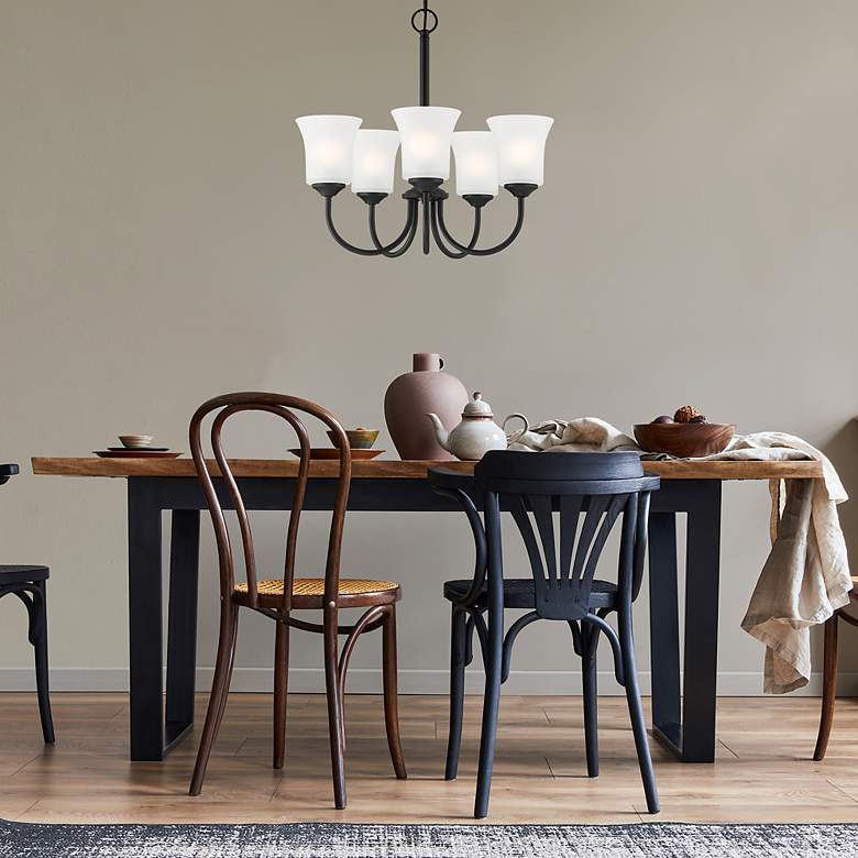 Image 4 Bronson 20.25" Wide Matte Black 5 Light Chandelier more views