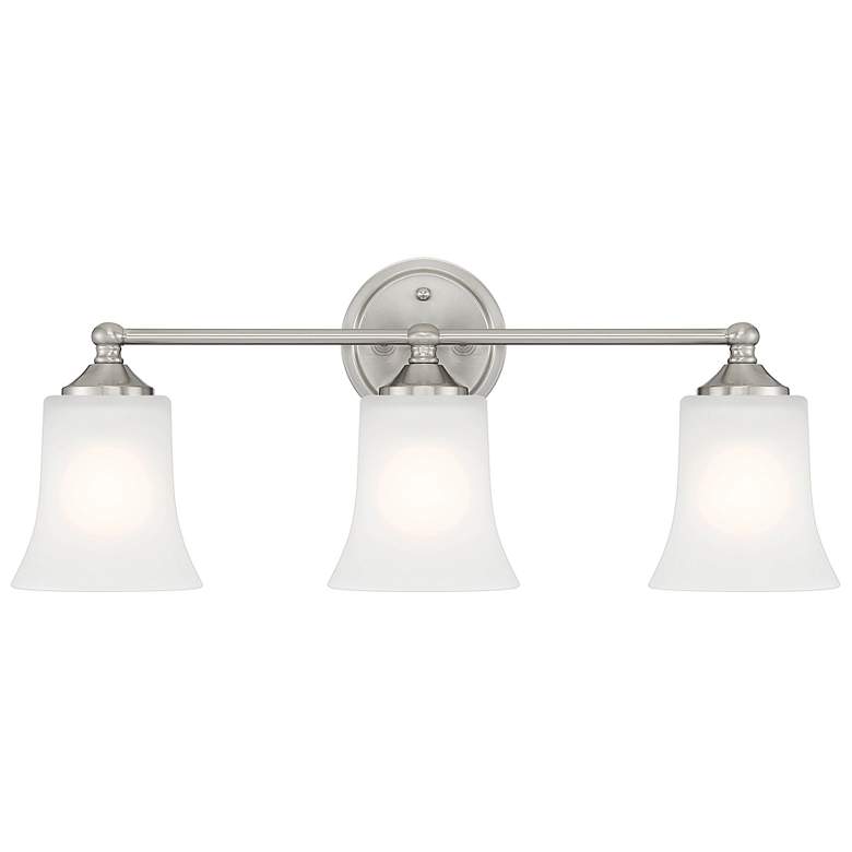Image 3 Bronson 23" Wide 3-Light Brushed Nickel Transitional Vanity Light Bar more views