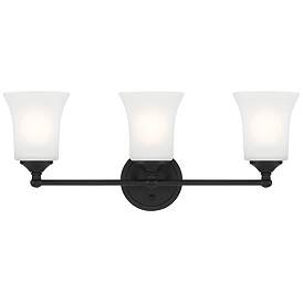 Image1 of Bronson 23" Wide 3-Light Matte Black Transitional Vanity Light Bar