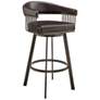 Bronson 25 in. Swivel Barstool in Java, Chocolate Faux Leather
