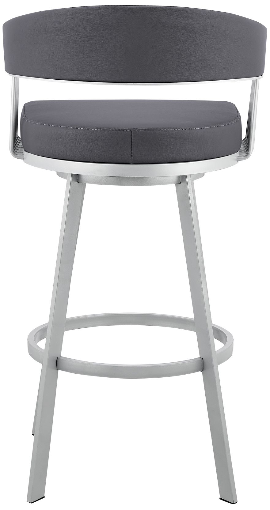 Image 6 Bronson 29 in. Barstool in Silver Finish with Slate Grey Faux Leather more views