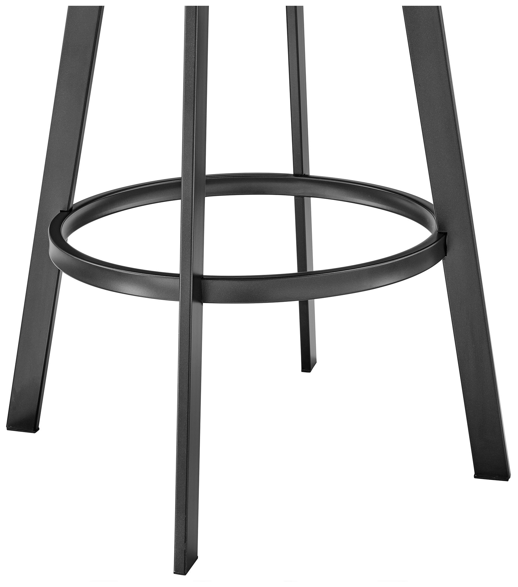 Bronson 30" Black Faux Leather and Black Swivel Bar Stool