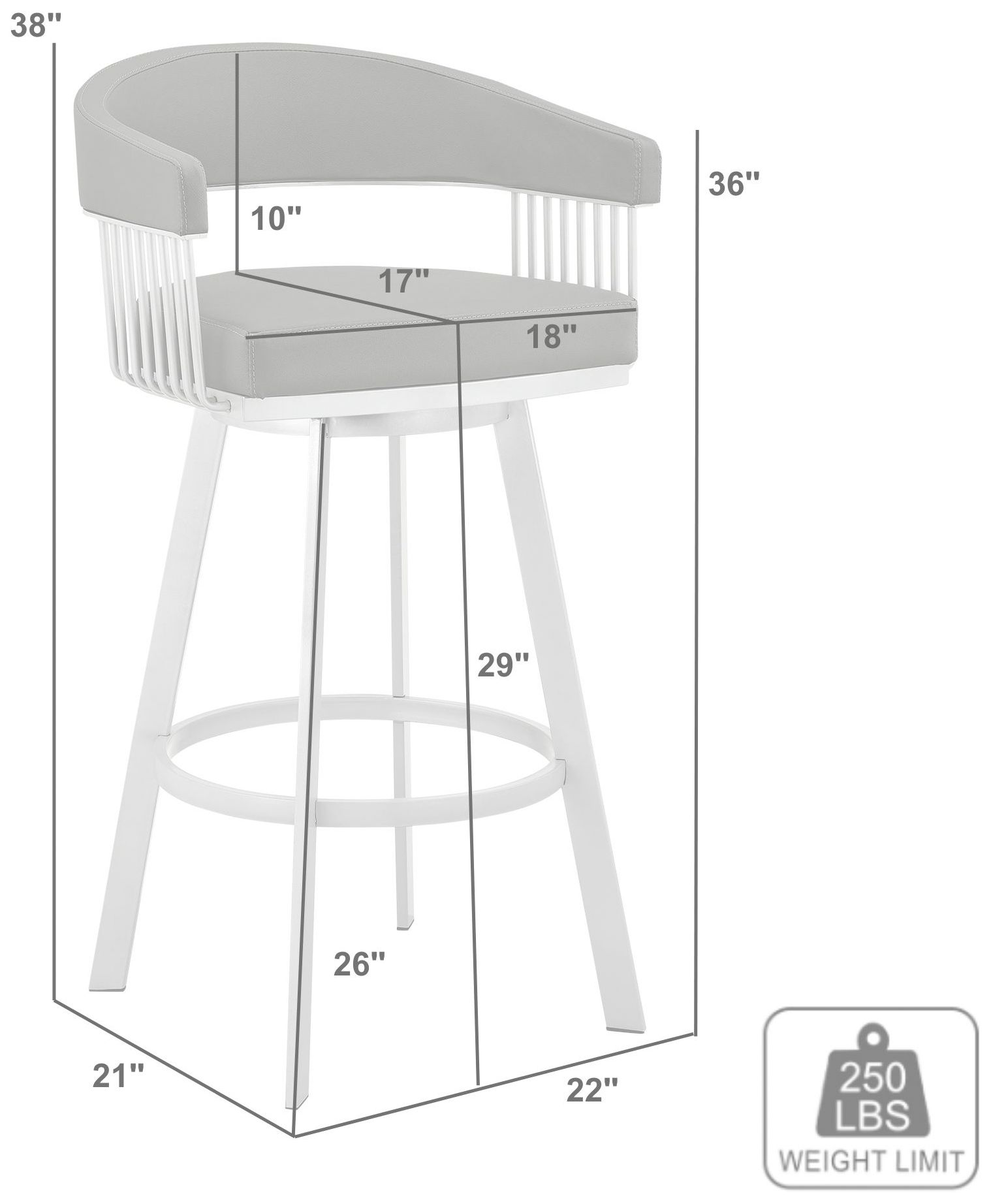 Bronson 30" Black Faux Leather and Black Swivel Bar Stool