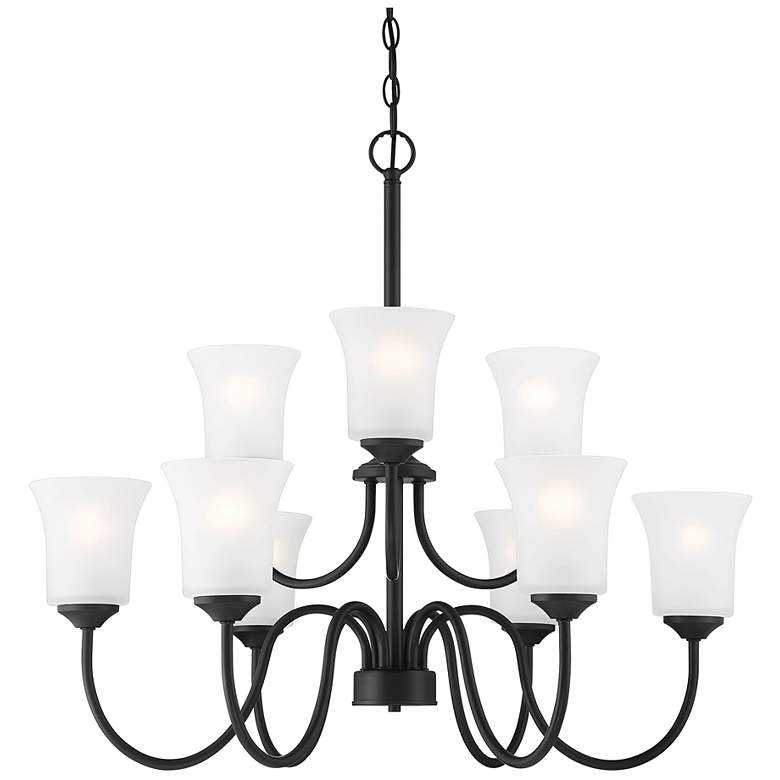 Image 2 Bronson 30" Wide Matte Black 9-Light Chandelier