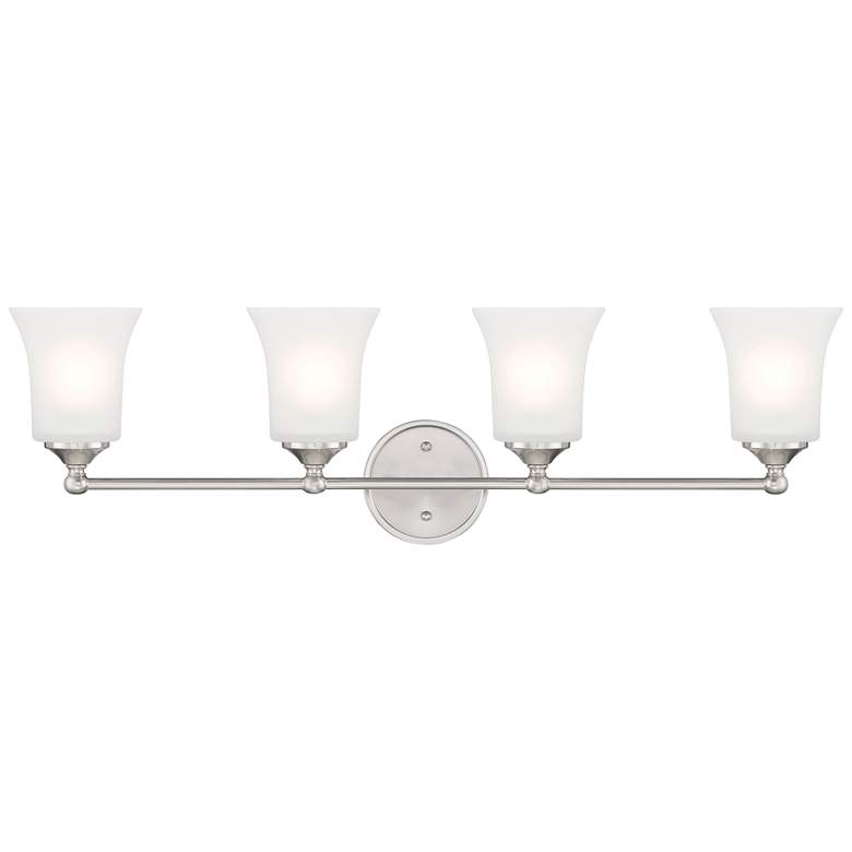 Image 1 Bronson 31.75" Wide 4-Light Brushed Nickel Transitional Vanity Light B