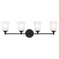 Bronson 31.75" Wide 4-Light Matte Black Transitional Vanity Light Bar