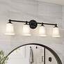 1_Bronson 31.75" Wide 4-Light Matte Black Transitional Vanity Light Bar